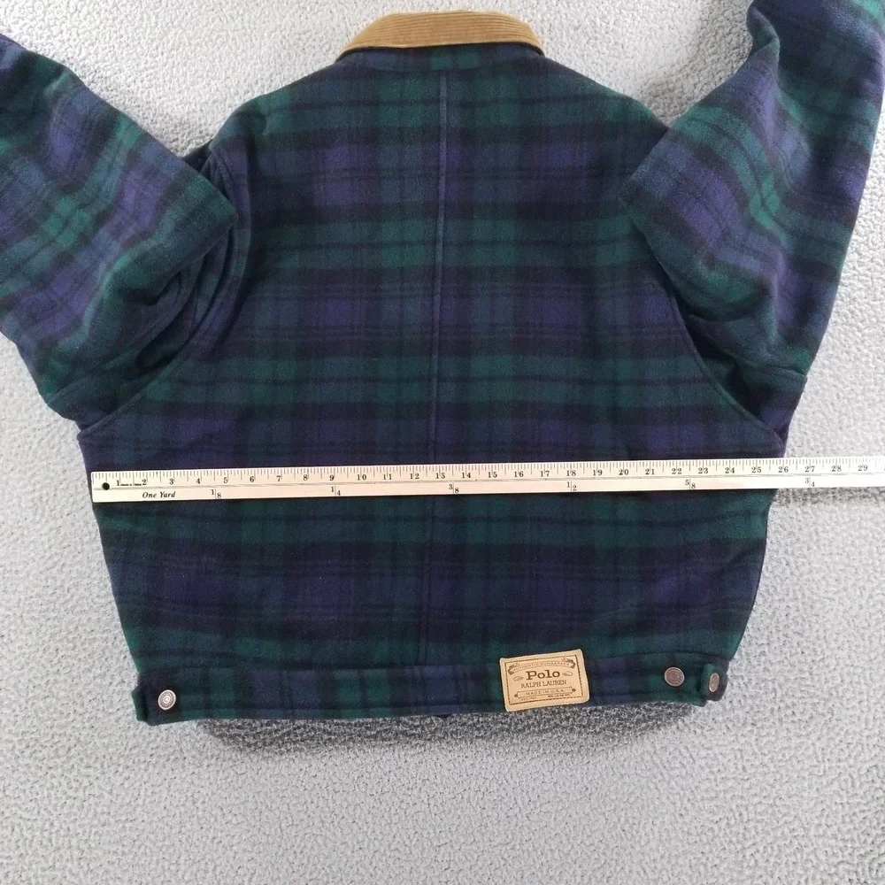Polo Ralph Lauren Trucker Jacket Mens XL Blackwatch Tartan Wool Quilted Corduroy